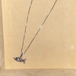 SilverJesus Fish Pendant/Necklace